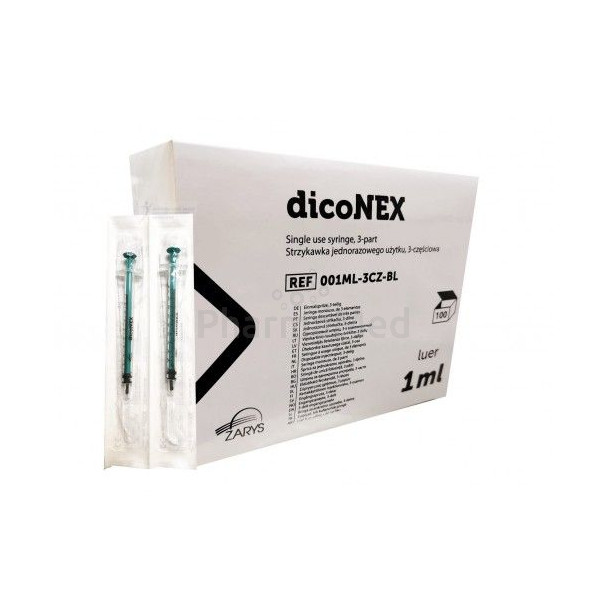 Seringues ZARYS dicoNEX sans latex - 1ml - 100pc