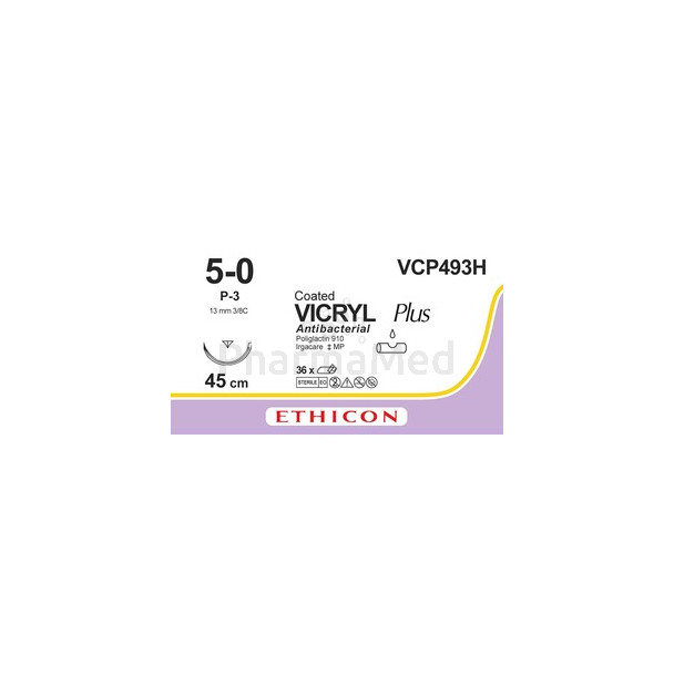 VICRYL 5/0 VCP493H Coated Und P-3 45cm - 36draden
