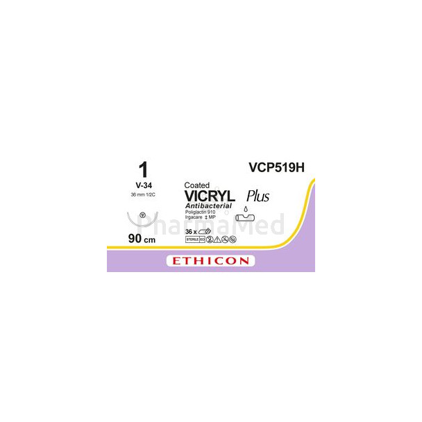 VICRYL PLUS 1 VCP519H V-34 90cm......(36fils)