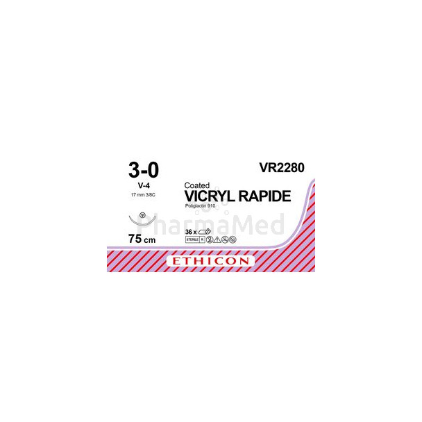 VICRYL RAPID 3/0 VR2280 V-4 75cm M2  / 36fils