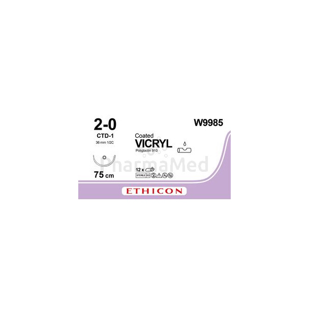 VICRYL 2-0 W9985 CT BRD VIO 75CM M3 (12fils)