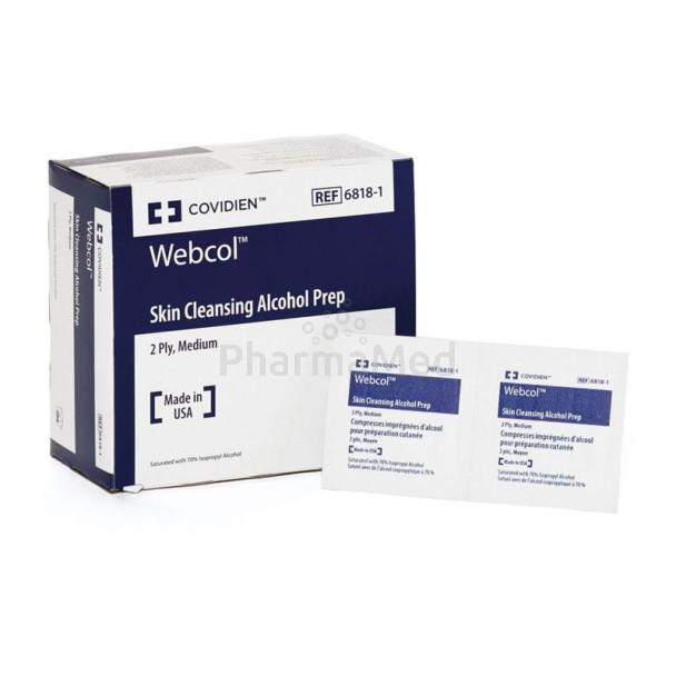 Tampons alcool Kendall Covidien webcol - 200pc