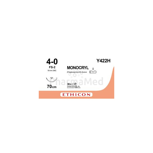 MONOCRYL Y422H 4/0 FS-2 70cm 19mm ...(36fils)