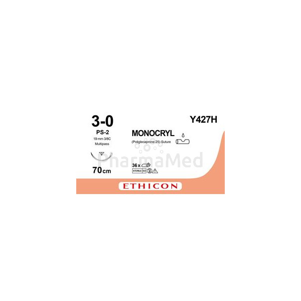 MONOCRYL UND Y427H USP3/0 PS-2 70cm - 36fils