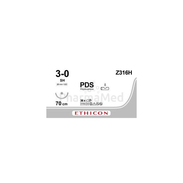 PDSII Z316H USP 3/0 SH violet 70cm - 36 fils
