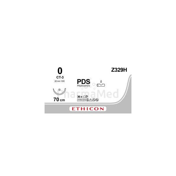 ETICON PDS II 0 CT-3 22mm 1/2 Z329H 70cm(36f)