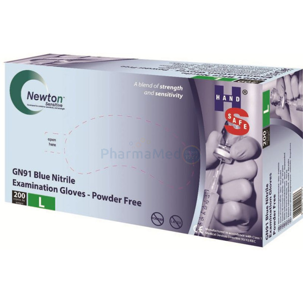Gants nitrile BLEU GN91 non poudrés Medium - 200pcs