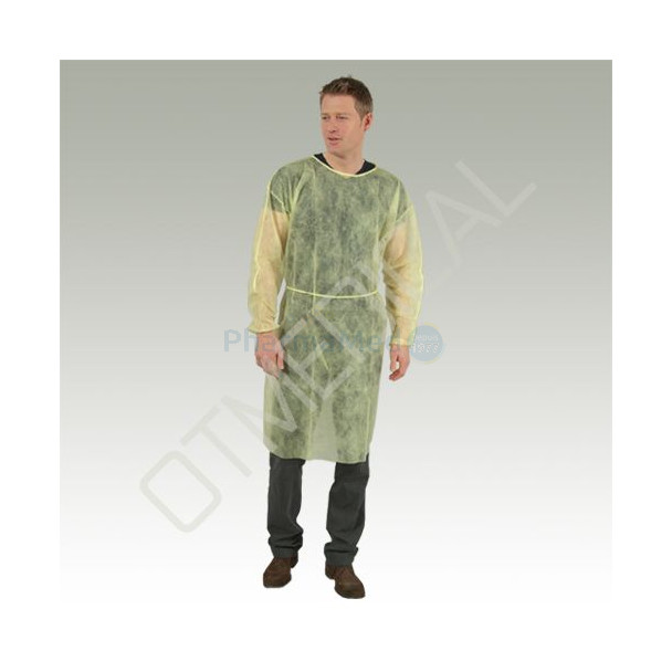 Blouse de protection + manchette Jersey - Jaune XL - 10pc