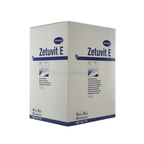 Compresses absorbantes Stériles ZETUVIT E - 10x10cm - 25pc