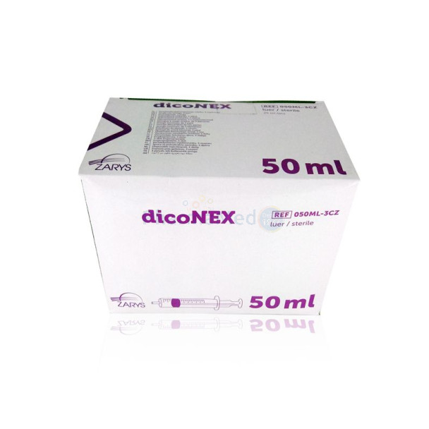 Seringues ZARYS dicoNEX sans latex - 50ml - 25pc