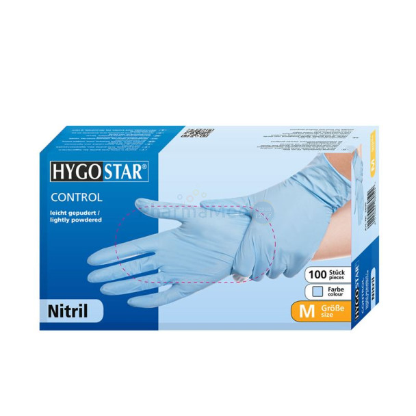 Gant Nitrile bleu poudré 24cm - large - 100pc