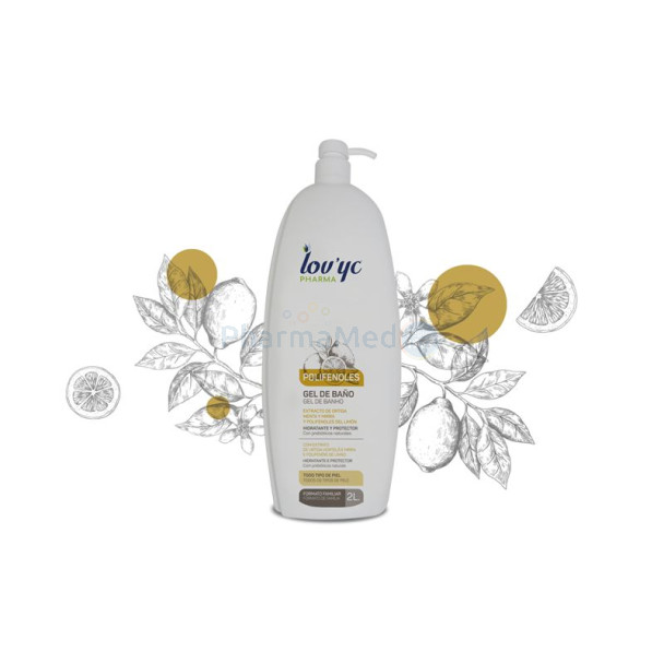 LOV'YC Gel douche - polifenol hydratant et protecteur - 2L + pompe