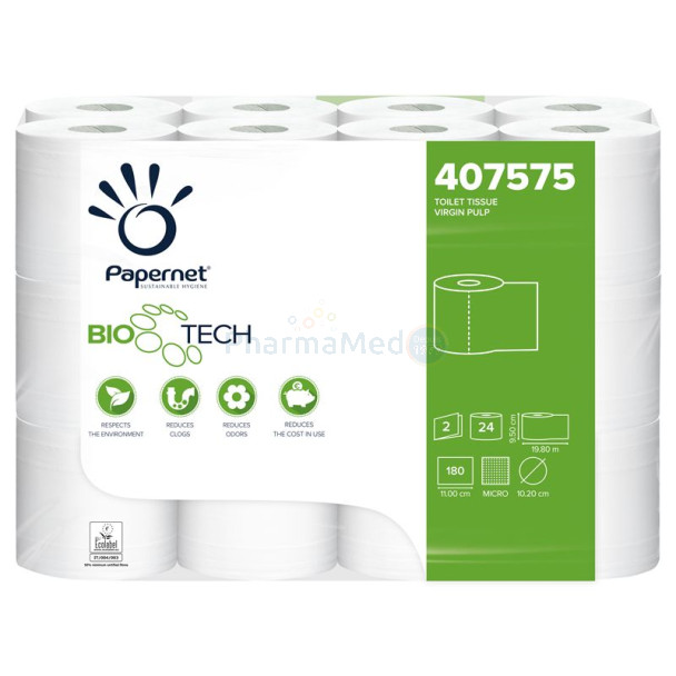 Papier toilette actif BIOTECH 180coupons 2plis  - 1 rouleau