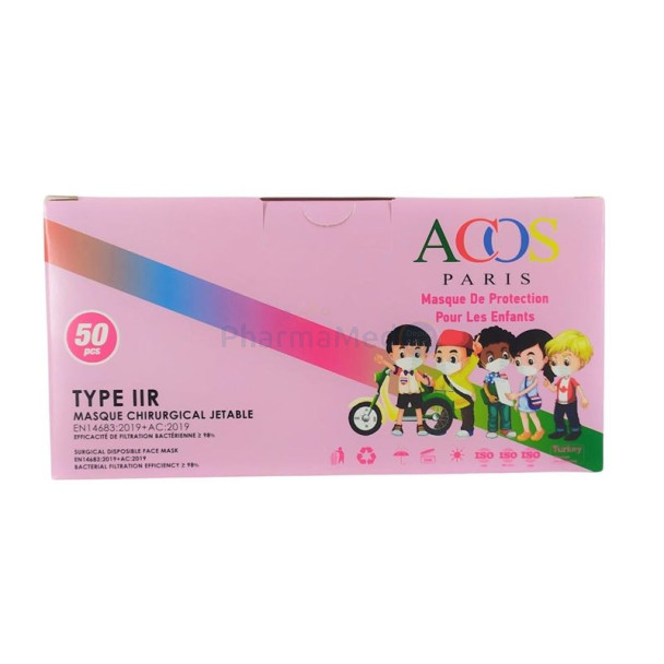 ACOS Masque enfants Type IIR Rose - 50pc