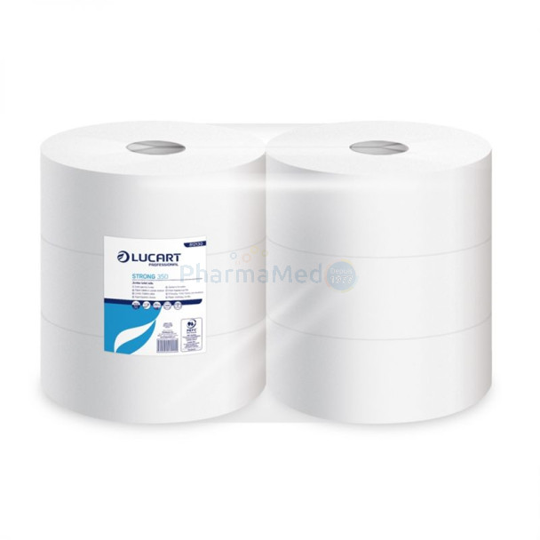 Papier toilettejumbo 2 plis 100% cellulose 1458 coupons 350m