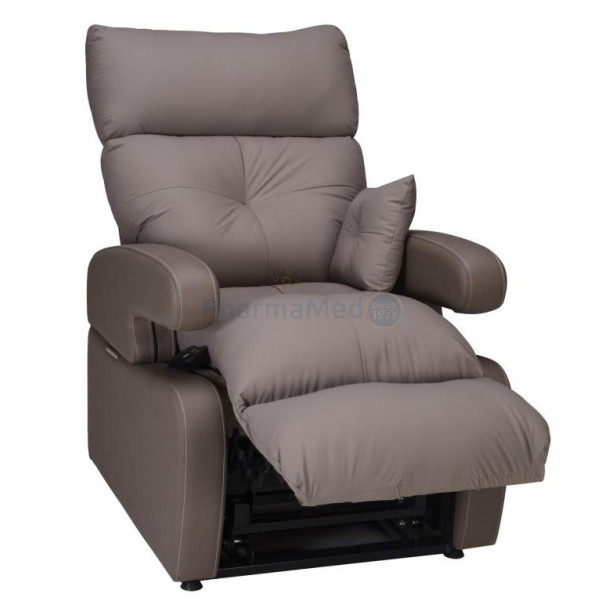 COCOON2 Fauteuil releveur simili taupe 2 moteurs L44/50-P45/55