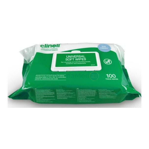 CLINELL lingettes désinfect. nettoy. - 100pc