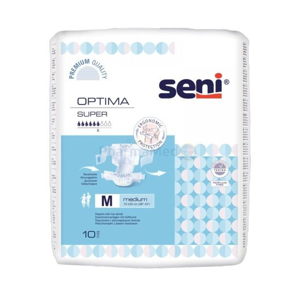 Seni Optima Flex Super Changes complets 6g bleu + ceinture - Medium - 10pc