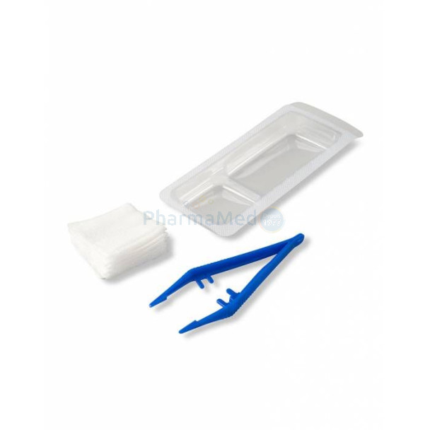 Set à pansements HEKA - N°5 - 5 compresses / 1 pince - 100 sets