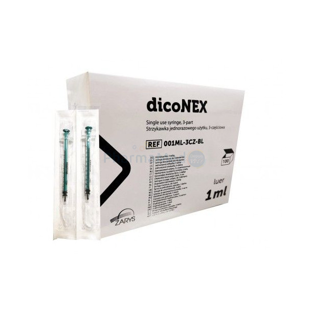 Seringues ZARYS dicoNEX sans latex - 1ml - 100pc