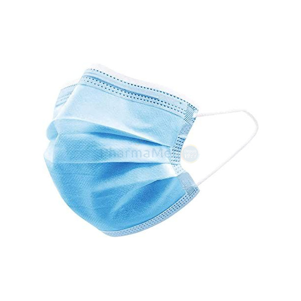 Masques 3 plis Type II élastique THF bleu - 50pc