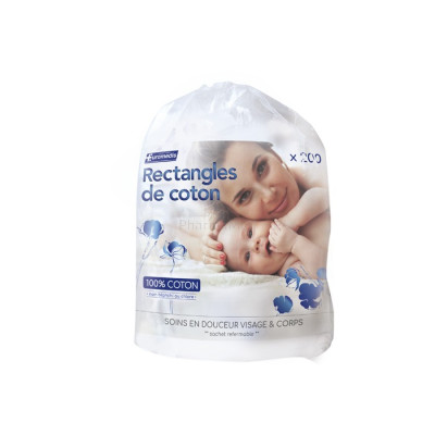 Carrés de coton 8 x 10cm - 200pc