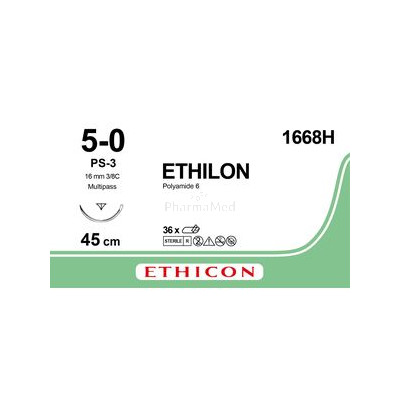 ETHILON 5/0 1668H PS-3 prime 45cm noir/36fils