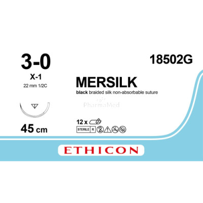 MERSILK 3/0 18502G X-1 45cm - 12fils