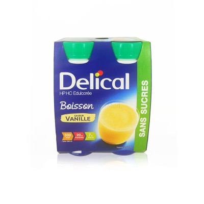 Delical HP/HC - Sans Sucres - Vanille - 4x200ml - Delical HP/HC sans sucres vanille ..(4x200ml)