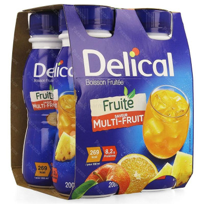 Delical Boisson fruitée Multi-fruits - 4x200ml