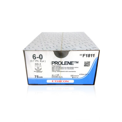 Ethicon PROLENE F1811 6/0 bleu 75cm 13mm/36pc