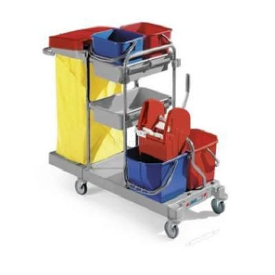 Chariot ménage+lavage 2+2 gris Technline (1p)