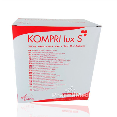 Compresses gaze ST RX ZARYS 16plis 5/10 - 20x10pc