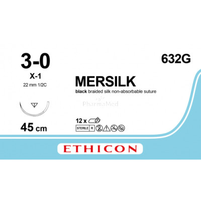 MERSILK 3/0 632G X-1 45cm - 12fils