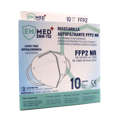 Masque FFP2 SUREFAR CE2163 EN149+A1(10=5x2pc) - 10x2pc