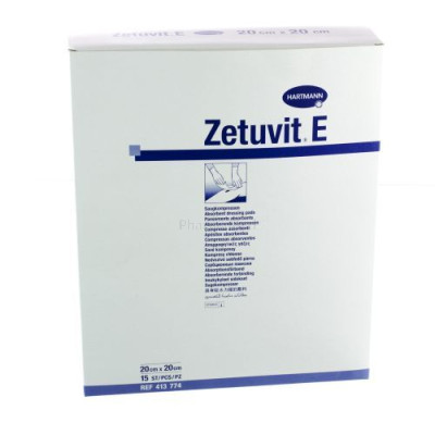 Compresses absorbantes Stériles ZETUVIT E - 20X20cm - 15pc