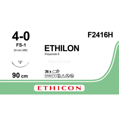 ETHILON 4/0 F2416H FS-1 90cm Zwart - 36draden