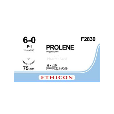 Ethicon PROLENE F2830 6/0 bleu 75cm 11mm/36pc