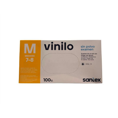 Gants Vinyl SANTEX non poudrés - M - 100pc