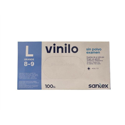 Gants Vinyl SANTEX non poudrés - L - 100pc