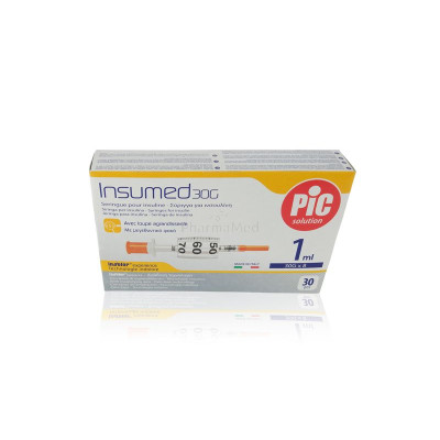 Seringues insuline PIC - 1ml G30 12,7mm - 3 x 10pc