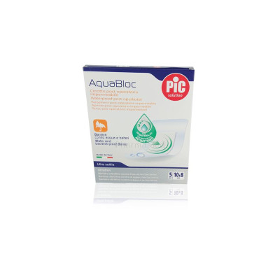AQUABLOC Pansements transparents post-op ST antibactériens - 10x8cm - 5pc
