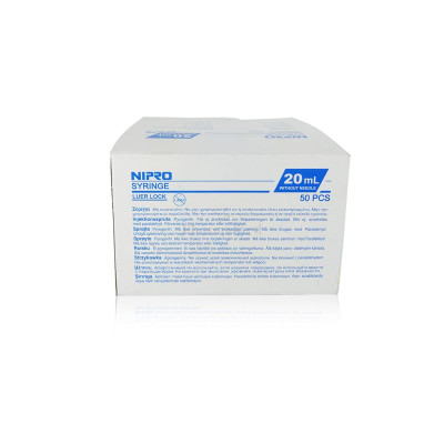 Seringues NIPRO 20ml Luer Lock - 50 pièces