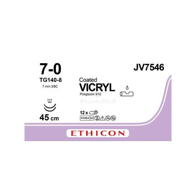 COATED VICRYL 7/0 TG-9 spatula 45cm -12 fils