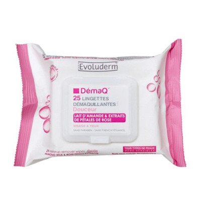 EVOLUDERM Lingettes nett. visage eau micel. - 25pc