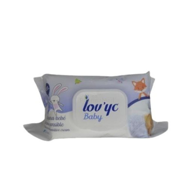 LOV'YC lingette bébé crème sensitive - 15.5x21cm - 120pc