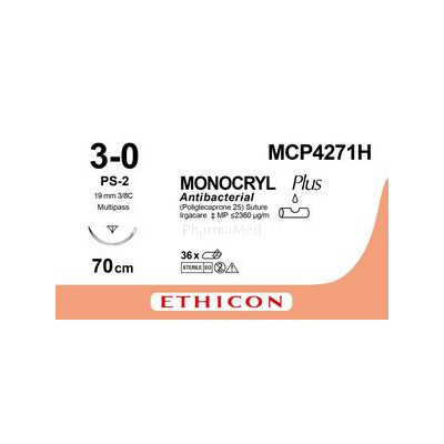 MONOCRYL 3/0 MCP4271H PS-2 70cm prime /36fils