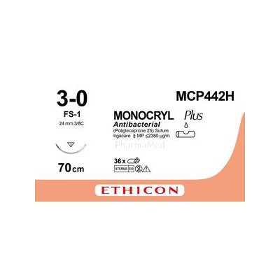 MONOCRYL+ MCP442H USP3/0 FS-1 24mm 70cm - 36fils
