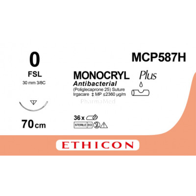 MONOCRYL 0 Plus MCP587H FSL 70cm - 36draden