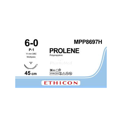 PROLENE MPP8697H 6/0 bleu 45cm M0.7  - 36fils
